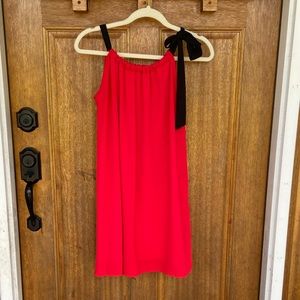 Peach Love | Red Dress with Black Straps/tie, S